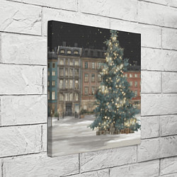 Холст квадратный Елка во дворе, цвет: 3D-принт — фото 2