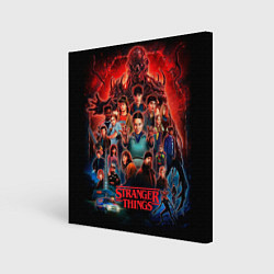 Холст квадратный Все герои Загадочные события финал, цвет: 3D-принт