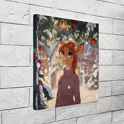 Холст квадратный Новогодняя аниме лошадка, цвет: 3D-принт — фото 2