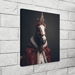 Холст квадратный Лошадь в новогоднем костюме, цвет: 3D-принт — фото 2