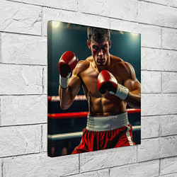 Холст квадратный Боксёр в ринге, цвет: 3D-принт — фото 2