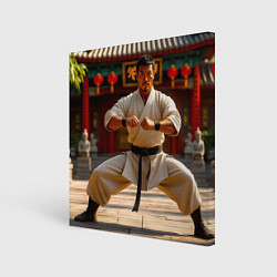 Картина квадратная Мастер кунг-фу в храме Шаолинь
