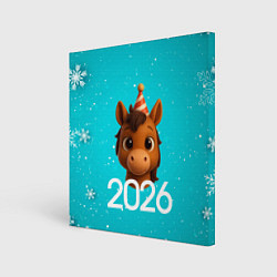 Холст квадратный Голова лошадки, цвет: 3D-принт