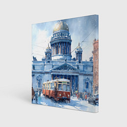 Картина квадратная Снежный Санкт-Петербург