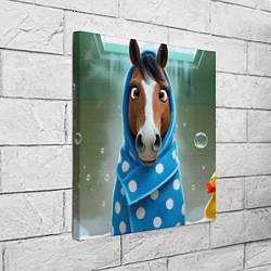 Холст квадратный Конь в полотенце, цвет: 3D-принт — фото 2