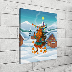 Холст квадратный Лошадь в национальном костюме, цвет: 3D-принт — фото 2