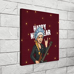 Холст квадратный Снегурочка рокерша, цвет: 3D-принт — фото 2