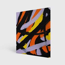 Картина квадратная Полоски краски абстракция