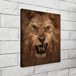 Холст квадратный Взгляд льва, цвет: 3D-принт — фото 2