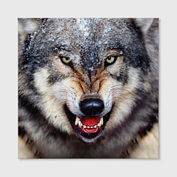 Холст квадратный Взгляд волка, цвет: 3D-принт — фото 2