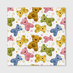Холст квадратный Любимые медвежата, цвет: 3D-принт — фото 2