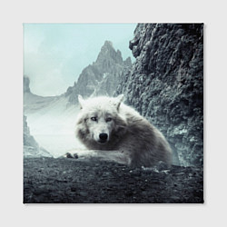 Холст квадратный Волк в горах, цвет: 3D-принт — фото 2