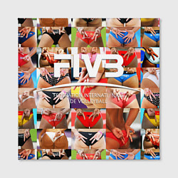 Холст квадратный Волейбол скрытые знаки FIVB, цвет: 3D-принт — фото 2
