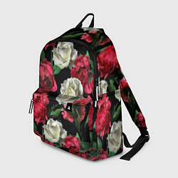 Рюкзак Красные и белые розы, цвет: 3D-принт