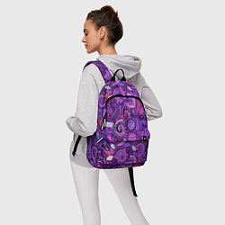 Рюкзак Фиолетовый этнический дудлинг, цвет: 3D-принт — фото 2