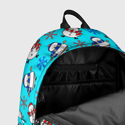 Рюкзак Снеговики и снежинки, цвет: 3D-принт — фото 2