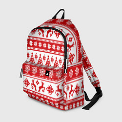 Рюкзак Новый Год Олени и снежинки, цвет: 3D-принт