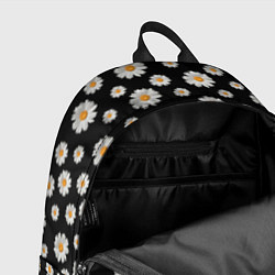 Рюкзак Ромашки на чёрном, цвет: 3D-принт — фото 2