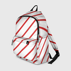 Рюкзак Полосы красные на белом, цвет: 3D-принт