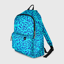 Рюкзак Неоновые синие узоры, цвет: 3D-принт