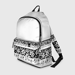 Рюкзак Черно-белый цветочный принт, цвет: 3D-принт