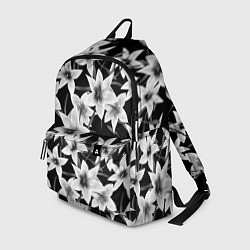 Рюкзак Лилии черно-белые, цвет: 3D-принт
