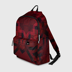 Рюкзак Темно-красный геометрический, цвет: 3D-принт