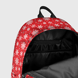 Рюкзак Снежинки красный фон, цвет: 3D-принт — фото 2
