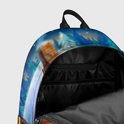 Рюкзак Тигренок на фоне зимнего дома, цвет: 3D-принт — фото 2