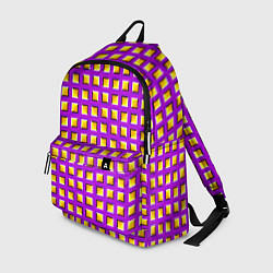 Рюкзак Фиолетовый Фон с Желтыми Квадратами Иллюзия Движен, цвет: 3D-принт