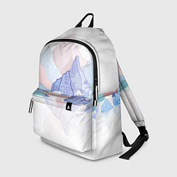Рюкзак Разноцветные пастельные оттенки гор в отражении во, цвет: 3D-принт