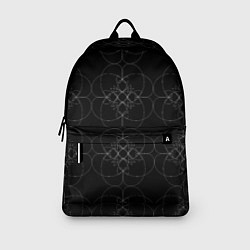 Рюкзак Цветочный орнамент белый на черном, цвет: 3D-принт — фото 2