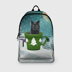 Рюкзак Черный кот в кружке, цвет: 3D-принт — фото 2