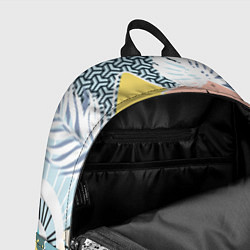 Рюкзак Абстрактный узор с пальмовыми листами и геометрией, цвет: 3D-принт — фото 2