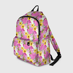 Рюкзак Полевые фиолетовые и желтые цветочки, цвет: 3D-принт