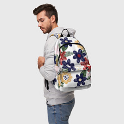 Рюкзак Разноцветные цветы в мультяшном стиле, цвет: 3D-принт — фото 2