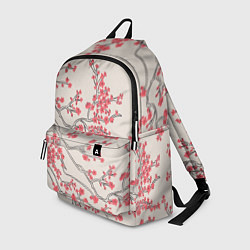 Рюкзак Красные цветы на ветках, цвет: 3D-принт