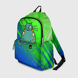 Рюкзак Прикольный зеленый кот, цвет: 3D-принт