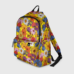 Рюкзак Цветочки-лютики на желтом фоне, цвет: 3D-принт
