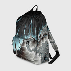 Рюкзак Черно-бирюзовый фрактал Абстракция, цвет: 3D-принт