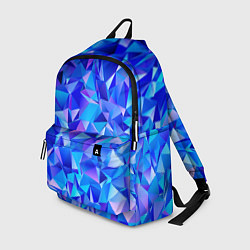Рюкзак СИНЕ-ГОЛУБЫЕ полигональные кристаллы, цвет: 3D-принт