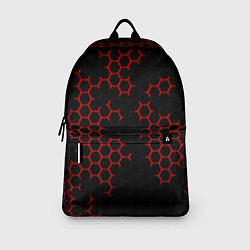 Рюкзак НАНОКОСТЮМ Black and Red Hexagon Гексагоны, цвет: 3D-принт — фото 2