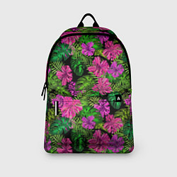 Рюкзак Тропические листья и цветы на черном фоне, цвет: 3D-принт — фото 2