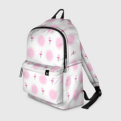 Рюкзак Фламинго и круги на белом фоне, цвет: 3D-принт