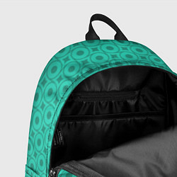 Рюкзак Бирюзовые узоры паттерн, цвет: 3D-принт — фото 2