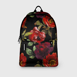 Рюкзак Цветы Нарисованные Розы На Чёрном Фоне, цвет: 3D-принт — фото 2
