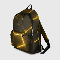 Рюкзак Золотые неоновые геометрические плиты, цвет: 3D-принт