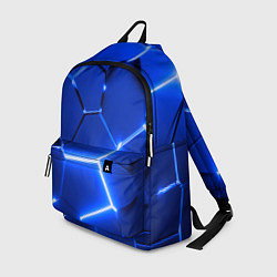 Рюкзак Синие неоновые геометрические плиты, цвет: 3D-принт