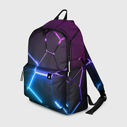 Рюкзак Фиолетовый градиент - неоновые геометрические плит