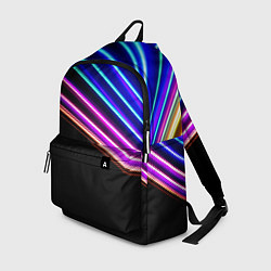 Рюкзак Неоновые полосы на черном, цвет: 3D-принт